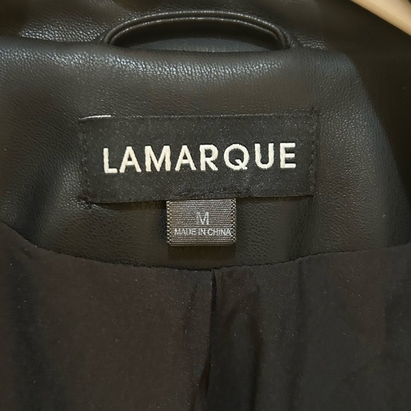 Lamarque Dani Moto Jacket Sz M Faux Leather Soft Pocket Zip Up Jacket - Picture 11 of 12